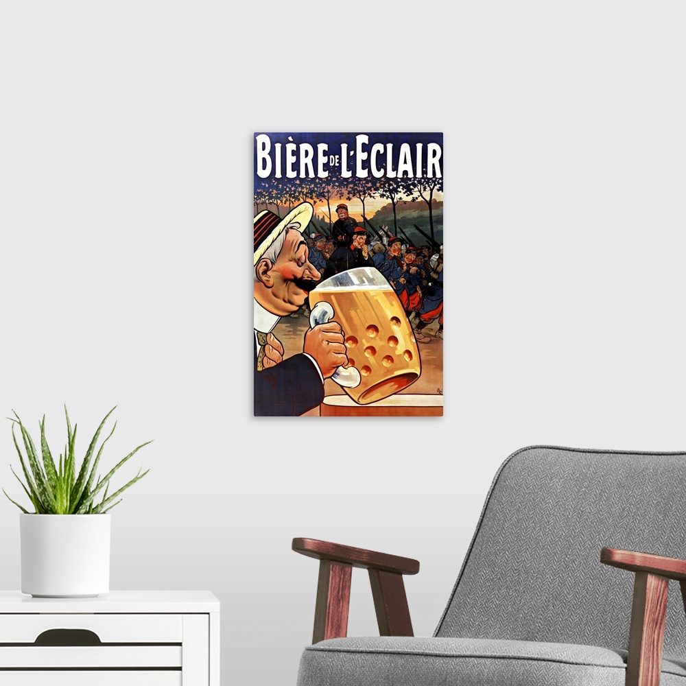 A modern room featuring Biere de L'Eclair - Vintage Beer Advertisement