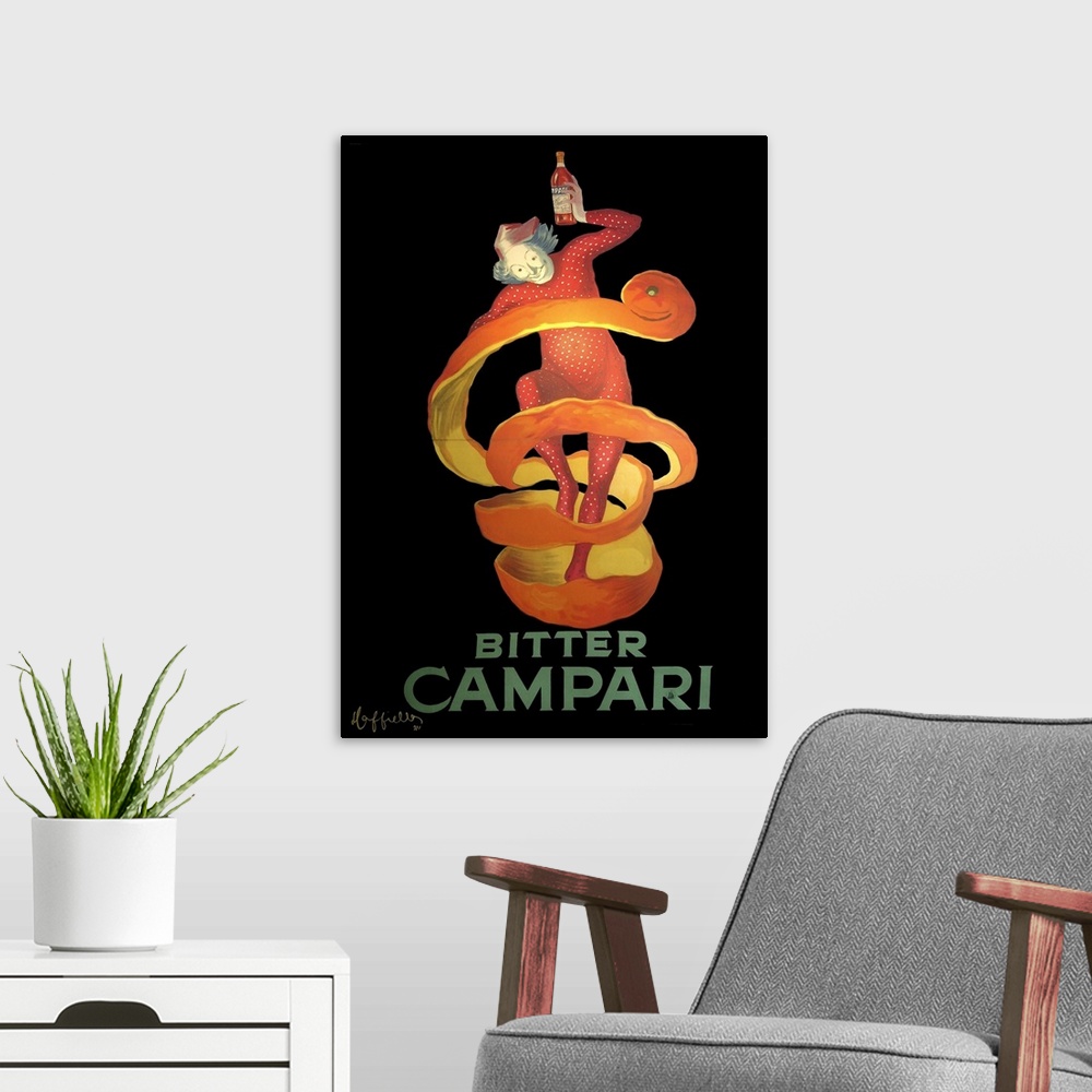 A modern room featuring Bitter Campari - Vintage Liquor Advertisement