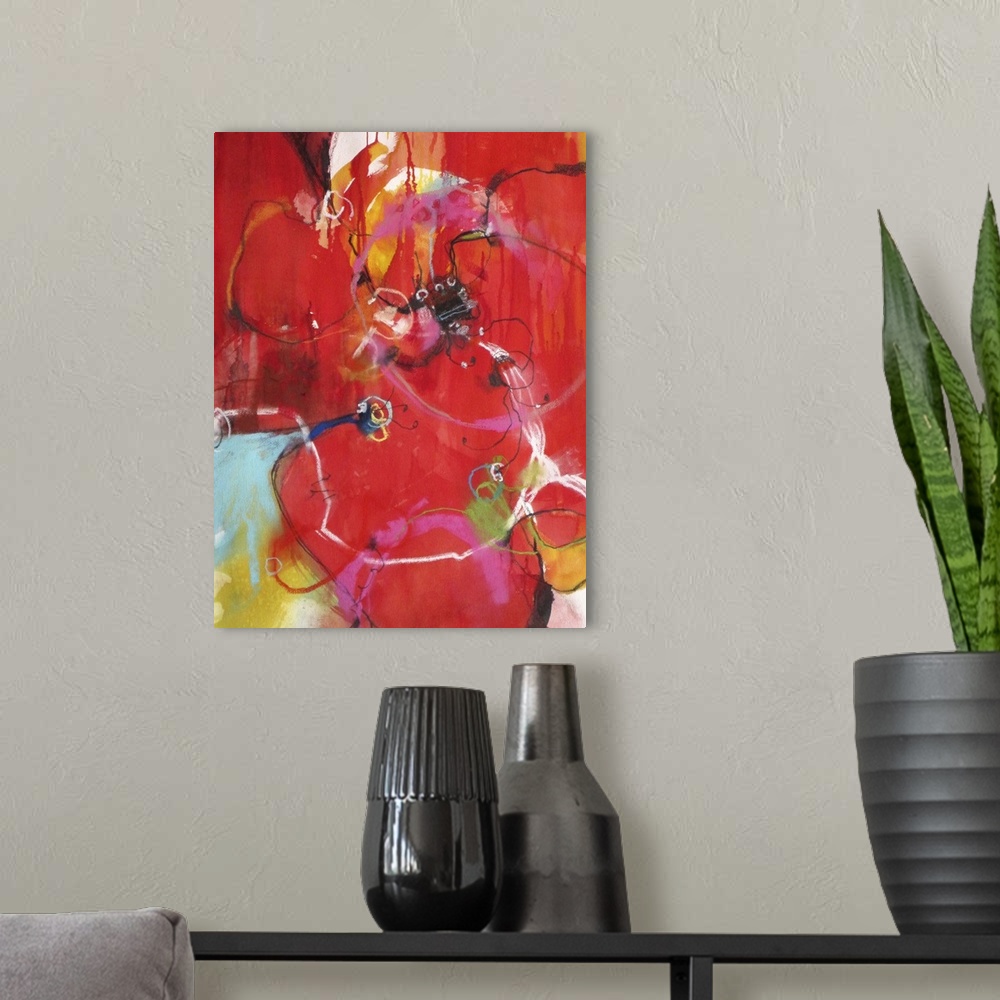 A modern room featuring Blooming Red
