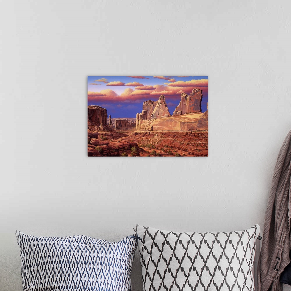 A bohemian room featuring Mountain range in Monument Valley.