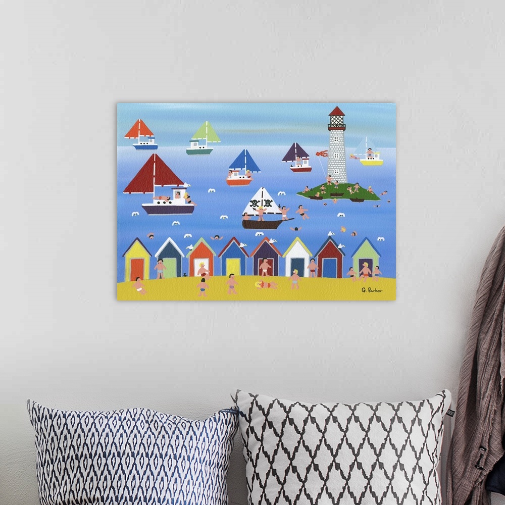 A bohemian room featuring Boats in Lighthouse Bay