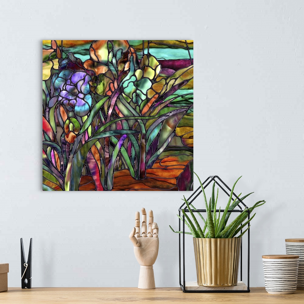 A bohemian room featuring Bright Irises
