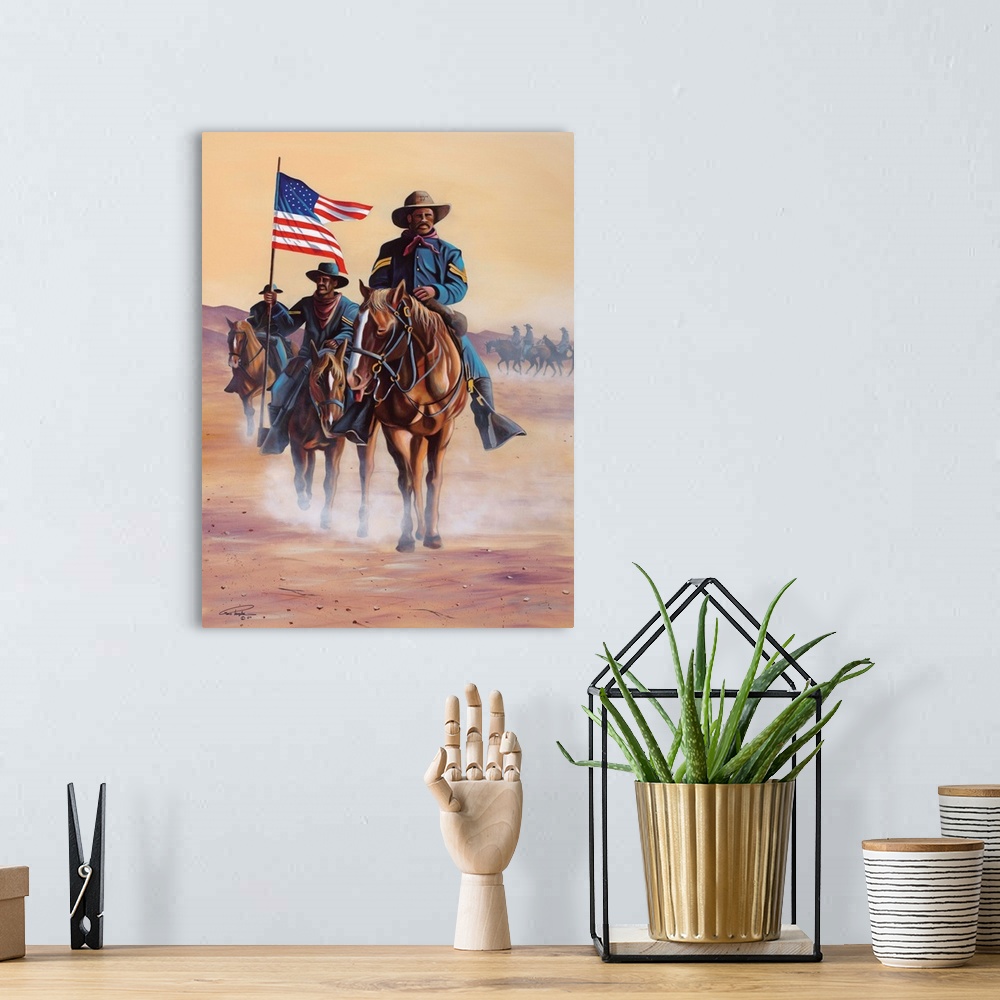A bohemian room featuring Buffalo Soldiers