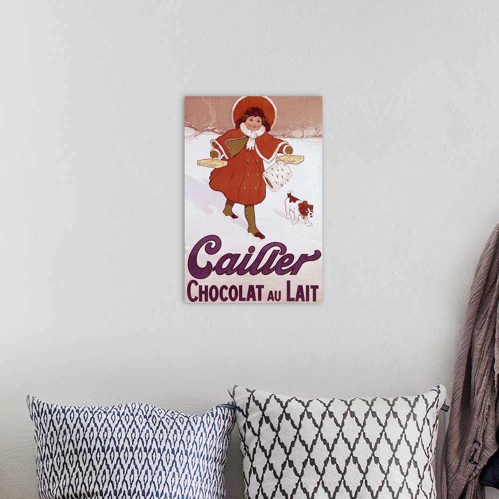 A bohemian room featuring Cailler - Vintage chocolate Advertisement