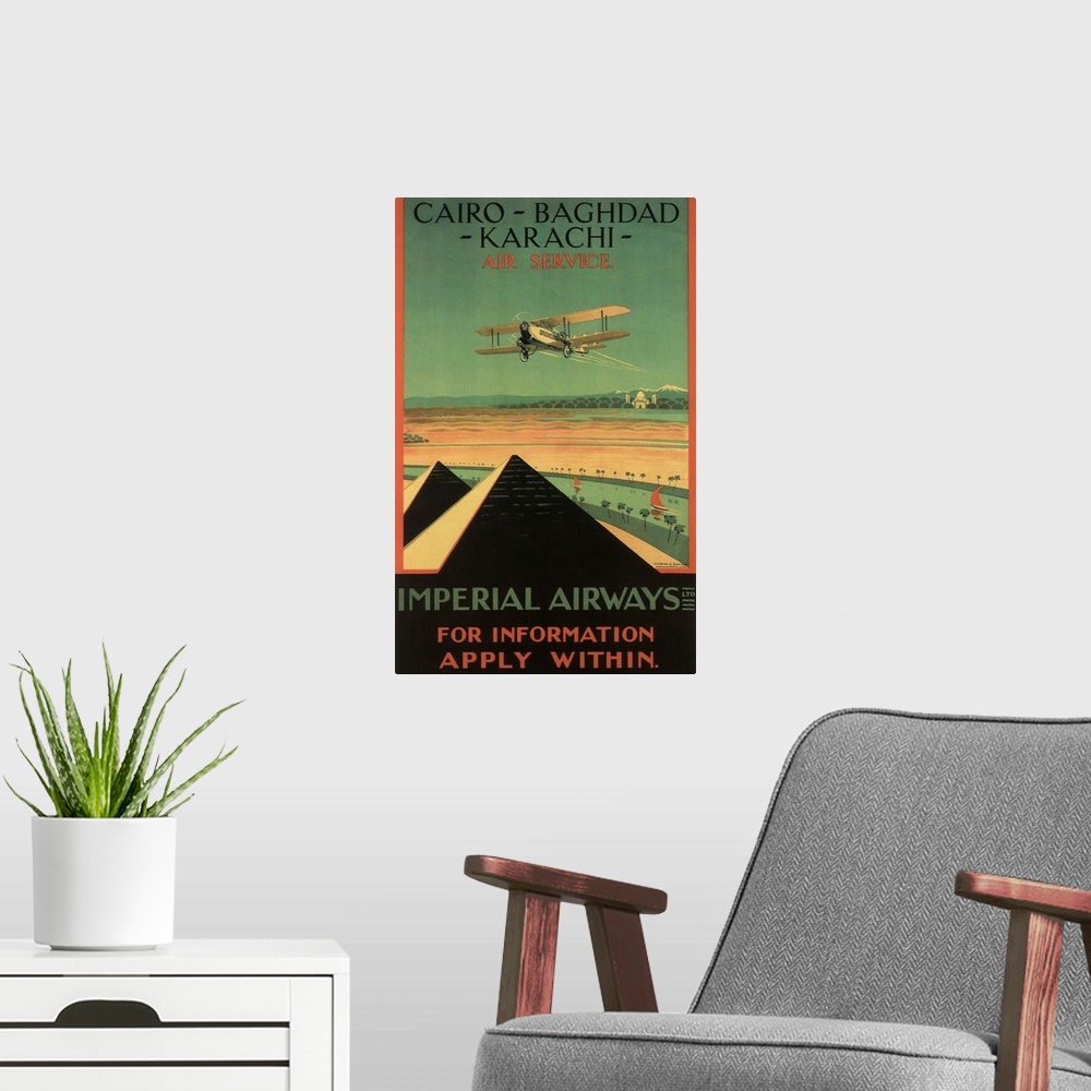A modern room featuring Cairo - Vintage Travel Advertisement