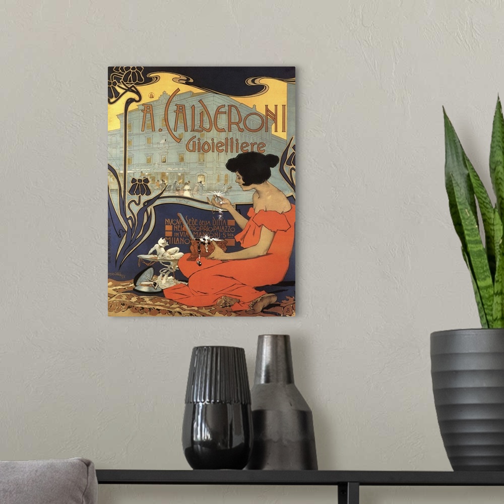 A modern room featuring Calderoni - Vintage Jewelry Advertisement