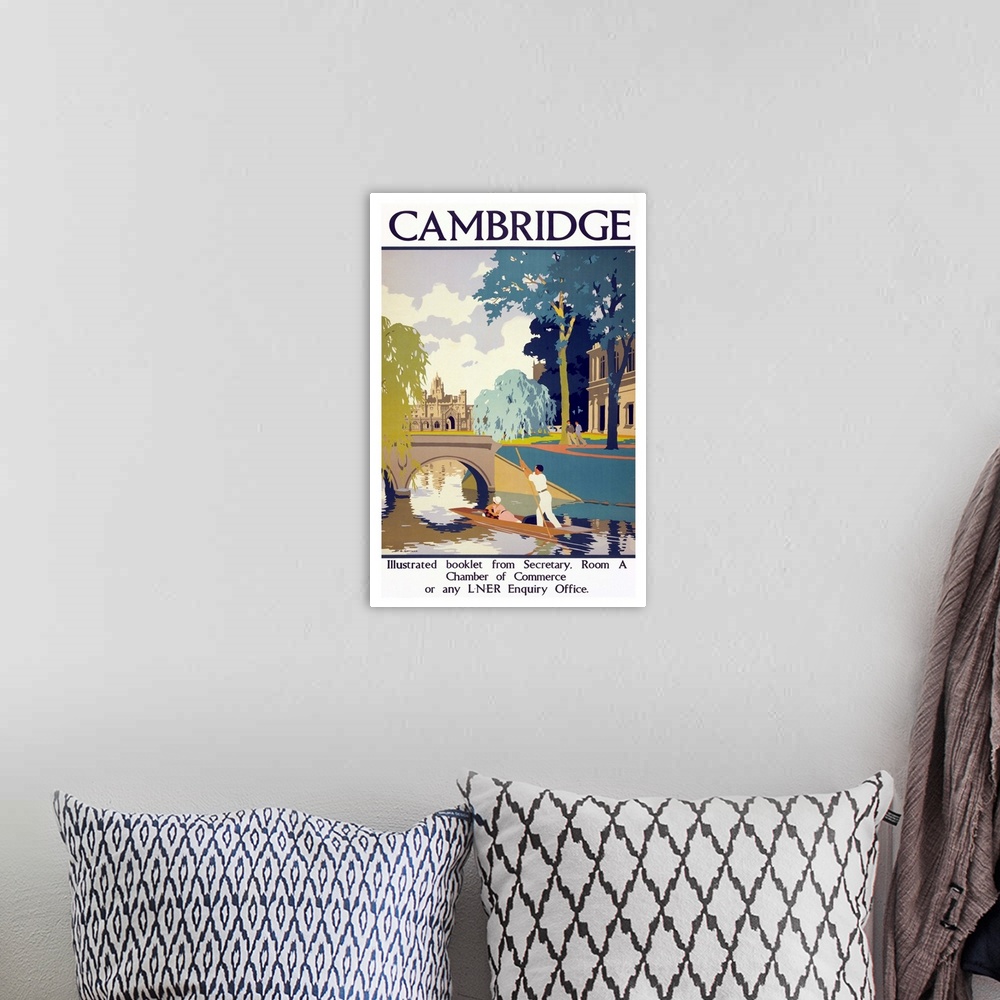 A bohemian room featuring Cambridge - Vintage Travel Advertisement