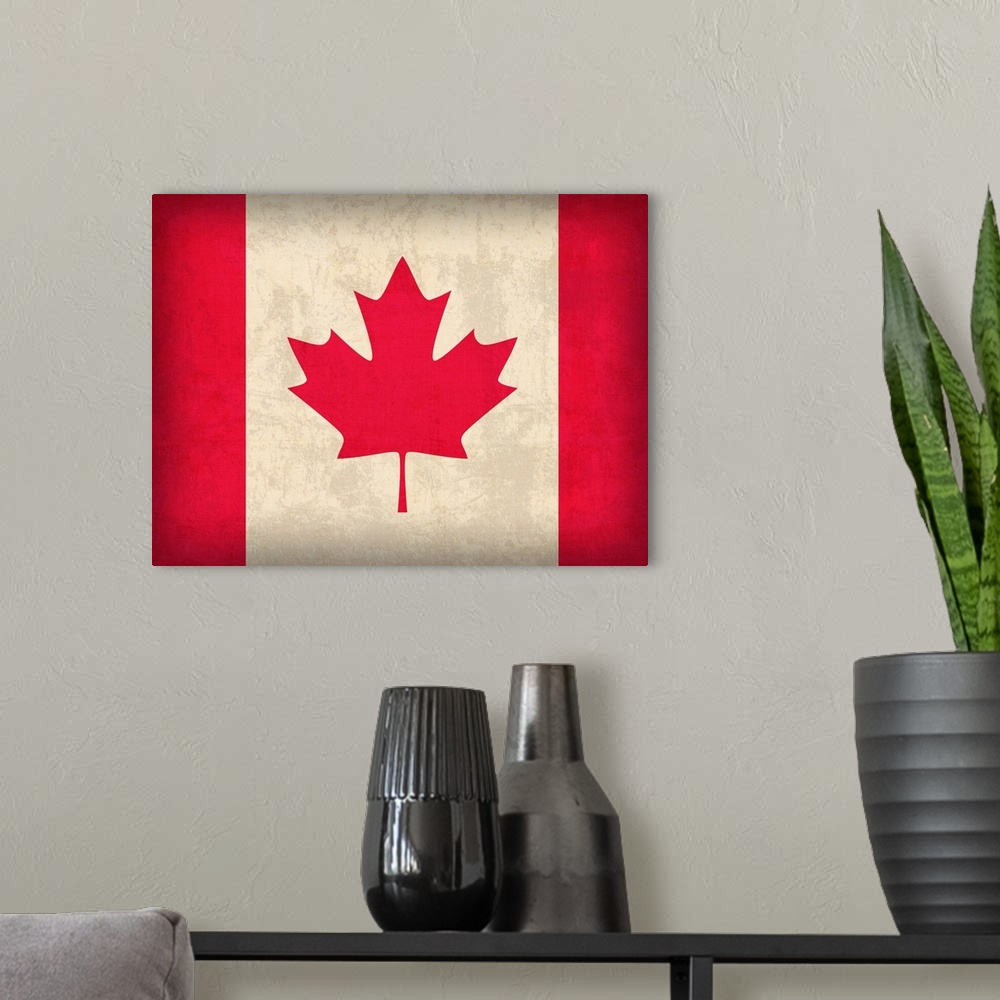 A modern room featuring Flag of Canada