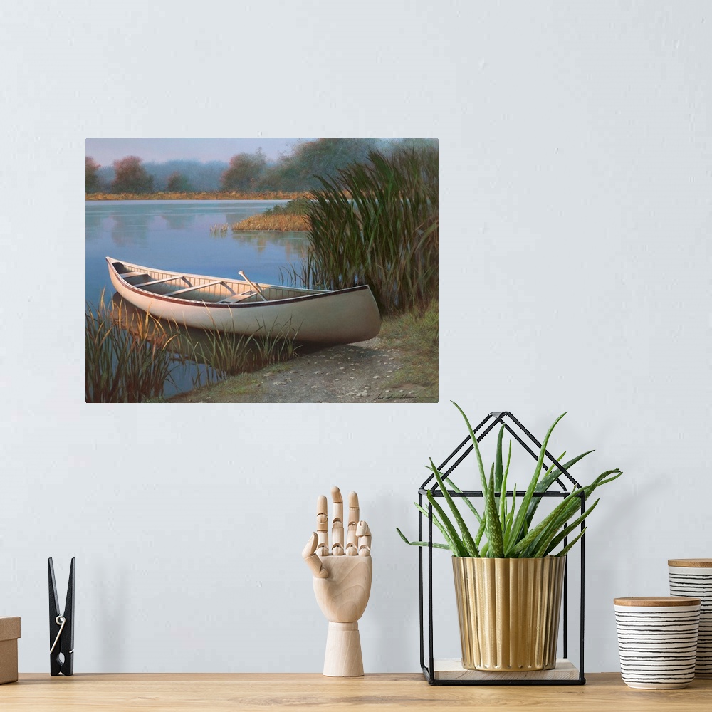 A bohemian room featuring Canoe on the Shore