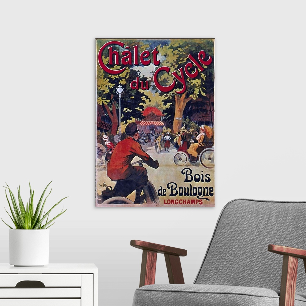A modern room featuring Chalet du Cycle - Vintage Bicycle Advertisement