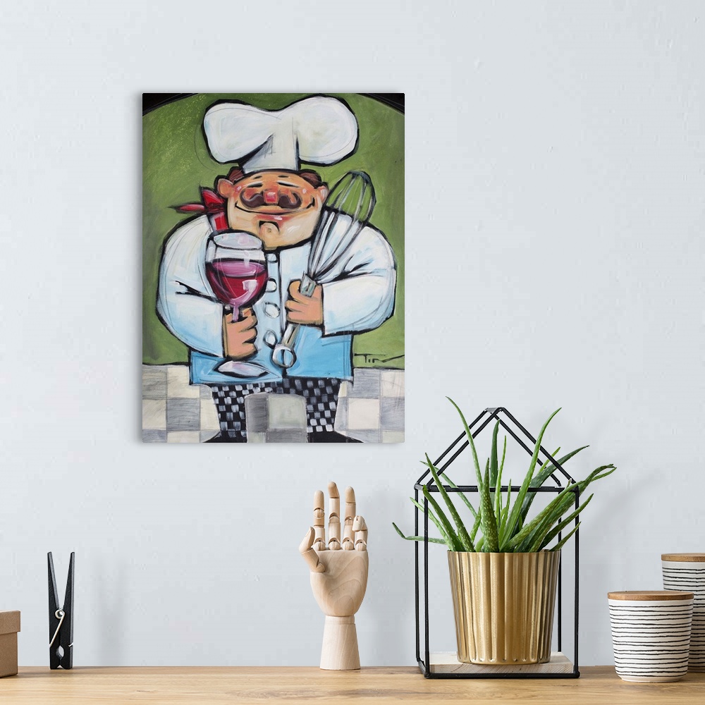 A bohemian room featuring Chef With Wine And Wisk