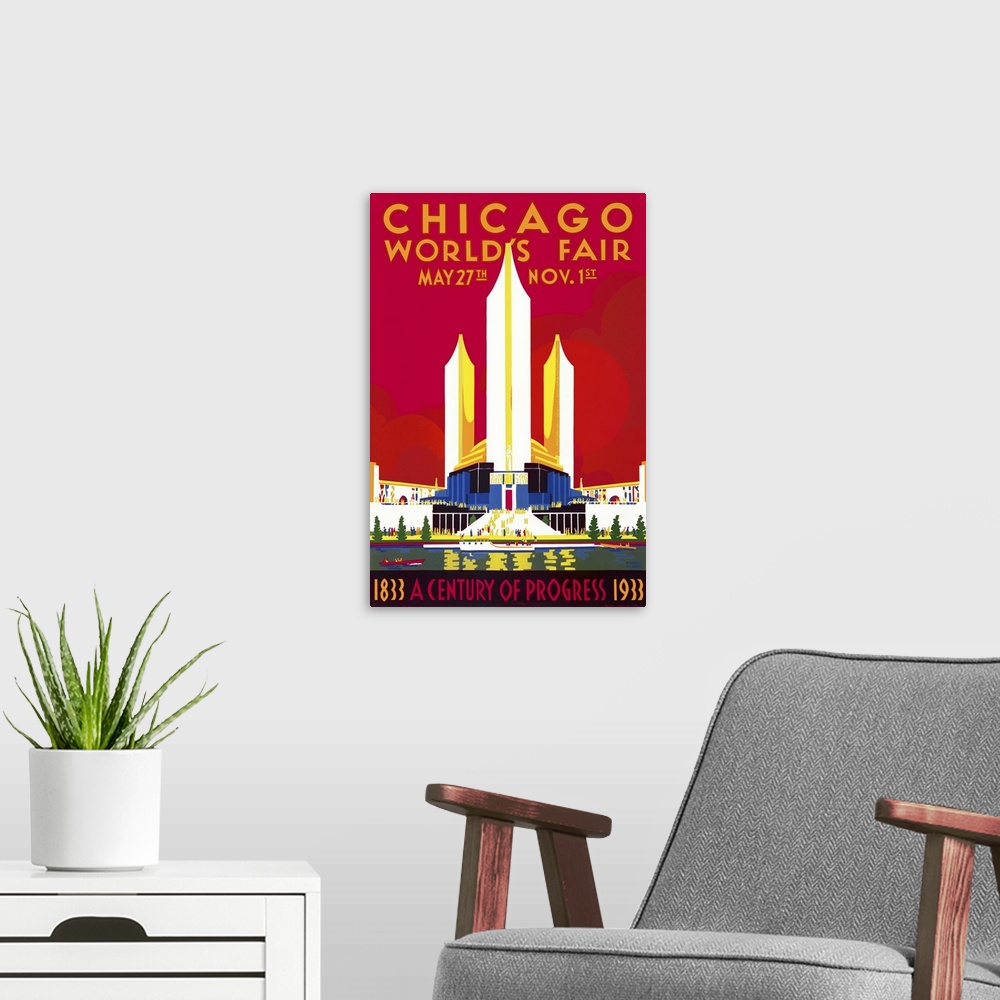 A modern room featuring Chicago, A Century of Progress