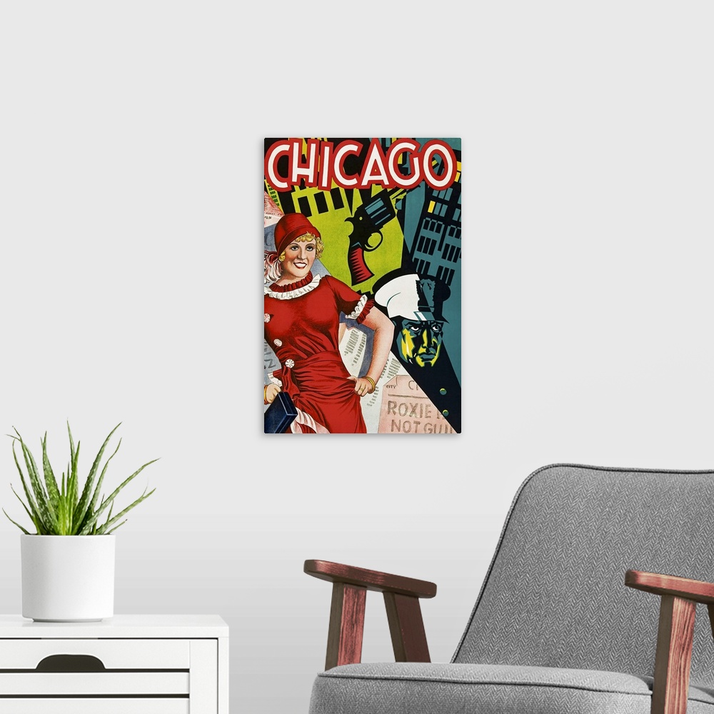 A modern room featuring Chicago - Vintage Musical Poster