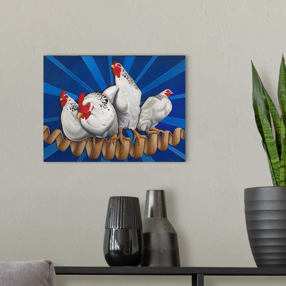 A modern room featuring Chicken Cordon Bleu (Chicken Cord on Blue)