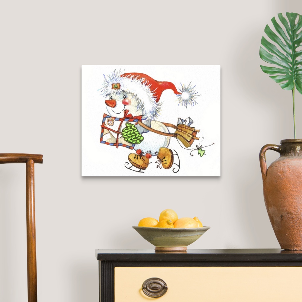 A traditional room featuring Christmas Snowman