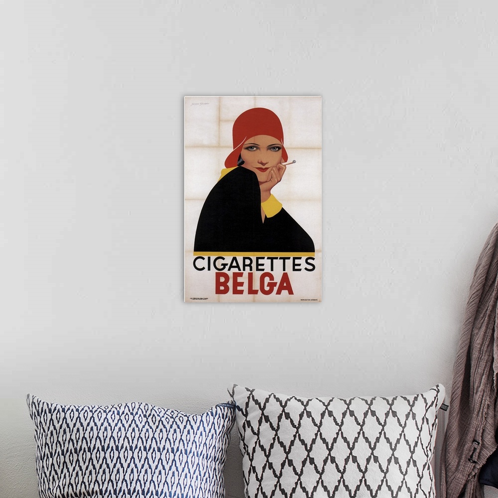 A bohemian room featuring Cigarettes Belga - Vintage Advertisement