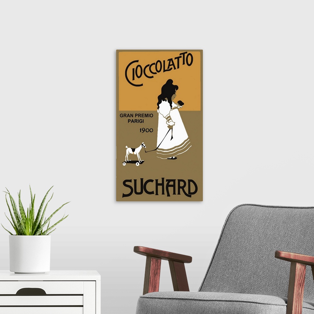 A modern room featuring Cioccolatto Suchard - Vintage Chocolate Advertisement
