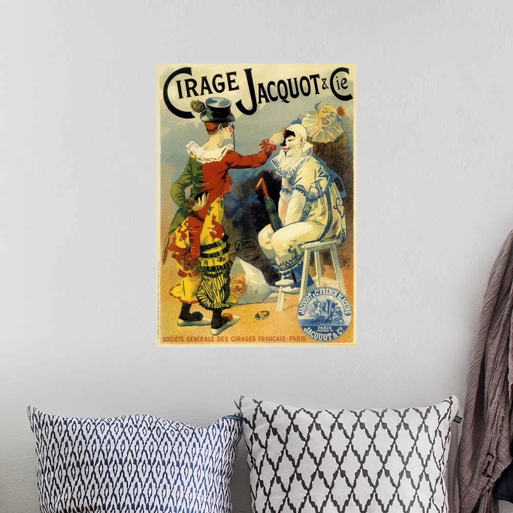 A bohemian room featuring Cirage Jacquot - Vintage Circus Advertisement