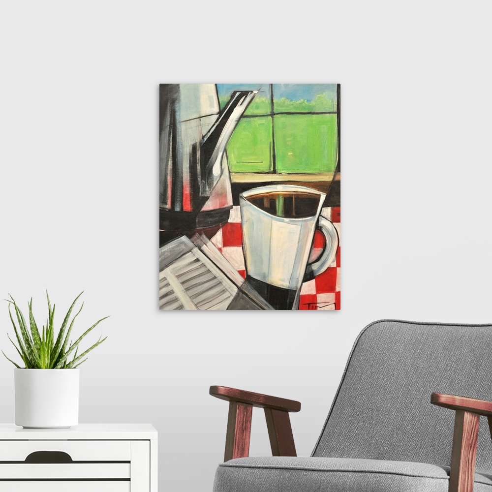 A modern room featuring Coffee And Morning News