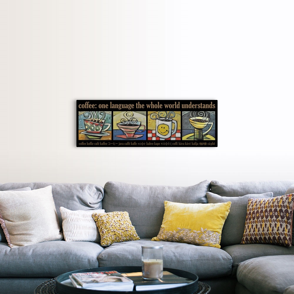 A farmhouse room featuring Coffee World Poster