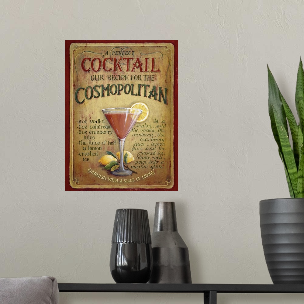 A modern room featuring recipe to make a cosmopolitansummer drink