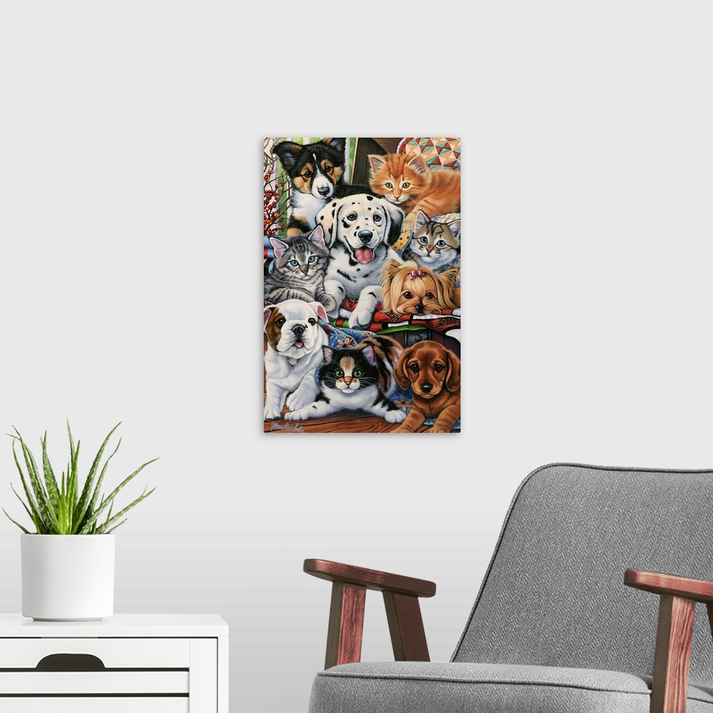 A modern room featuring Country Pups and Kittens II