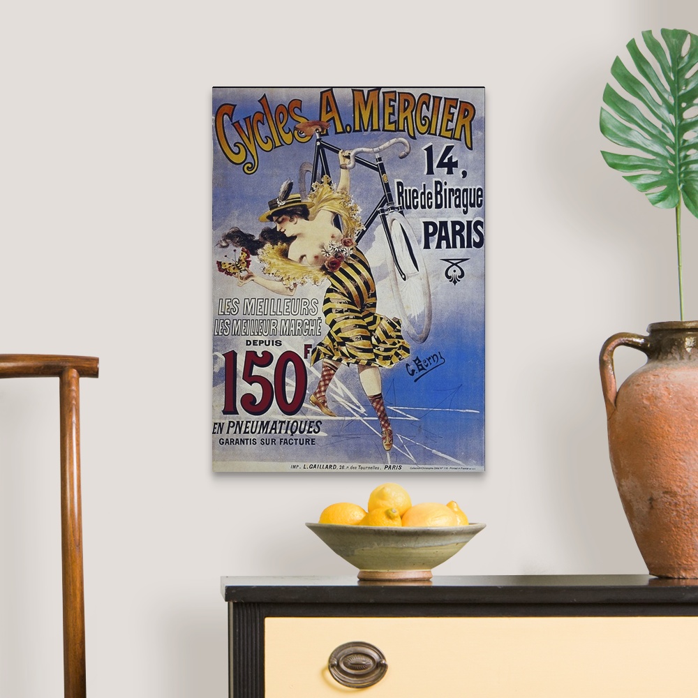 A traditional room featuring Cycles a Mergier - Vintage Bicycle Advertisement