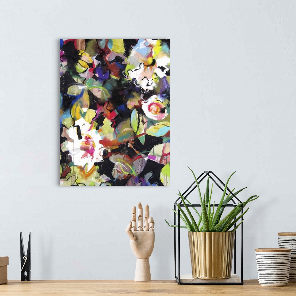 A bohemian room featuring Dark Floral Abstract