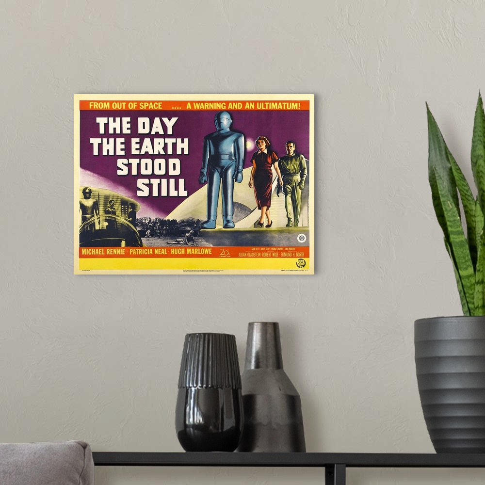 A modern room featuring Movie Poster: Day Earth Stood Still