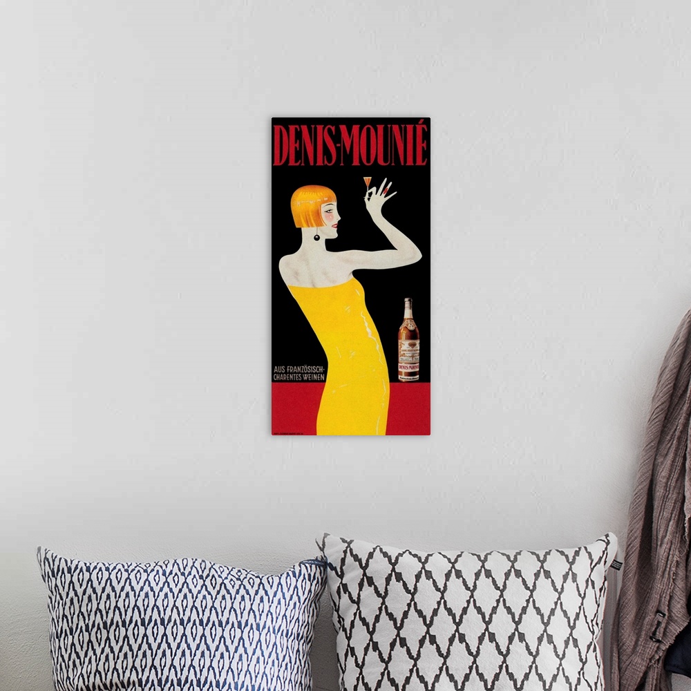 A bohemian room featuring Denis Mounie - Vintage Liquor Advertisement