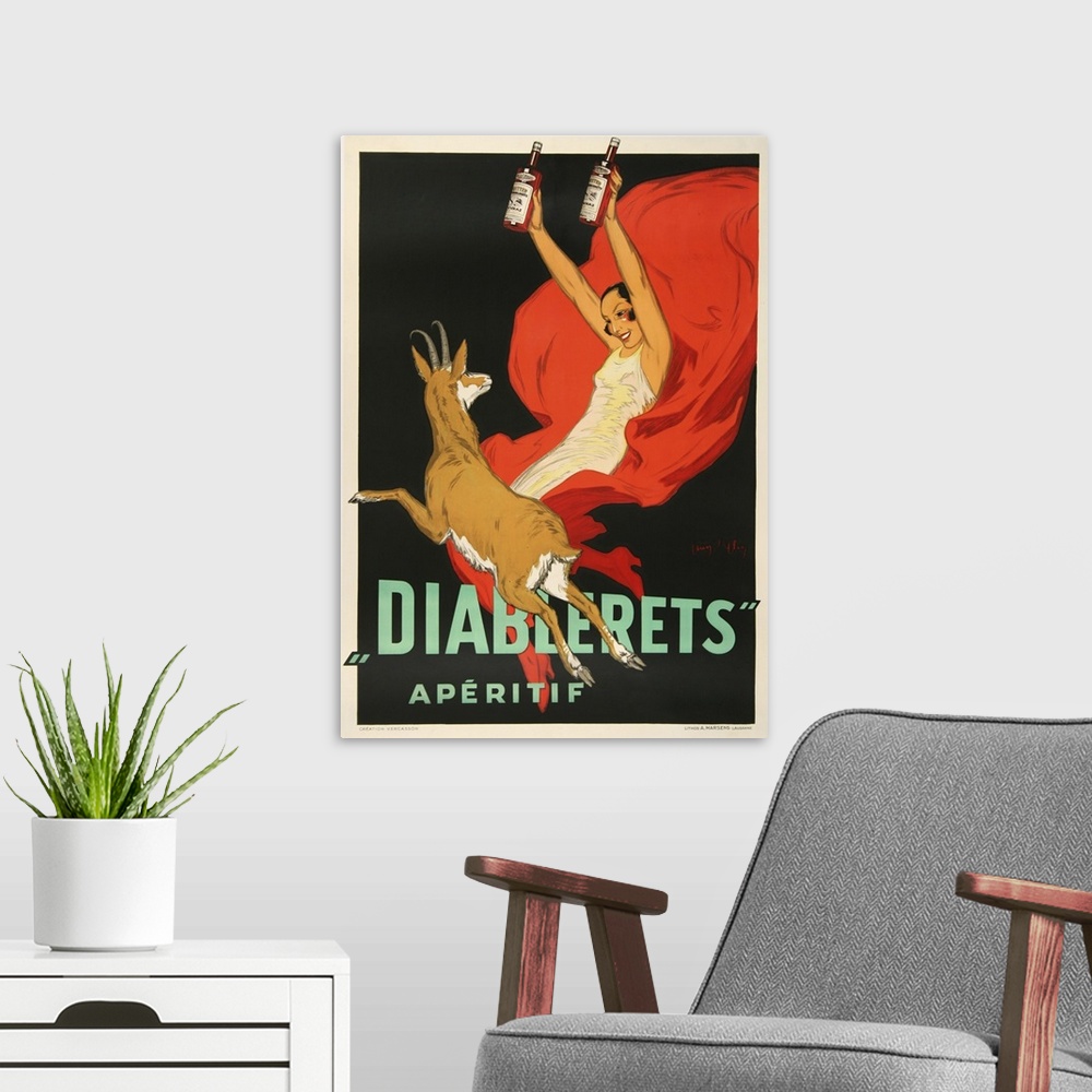 A modern room featuring Diablerets - Vintage Beverage Advertisement