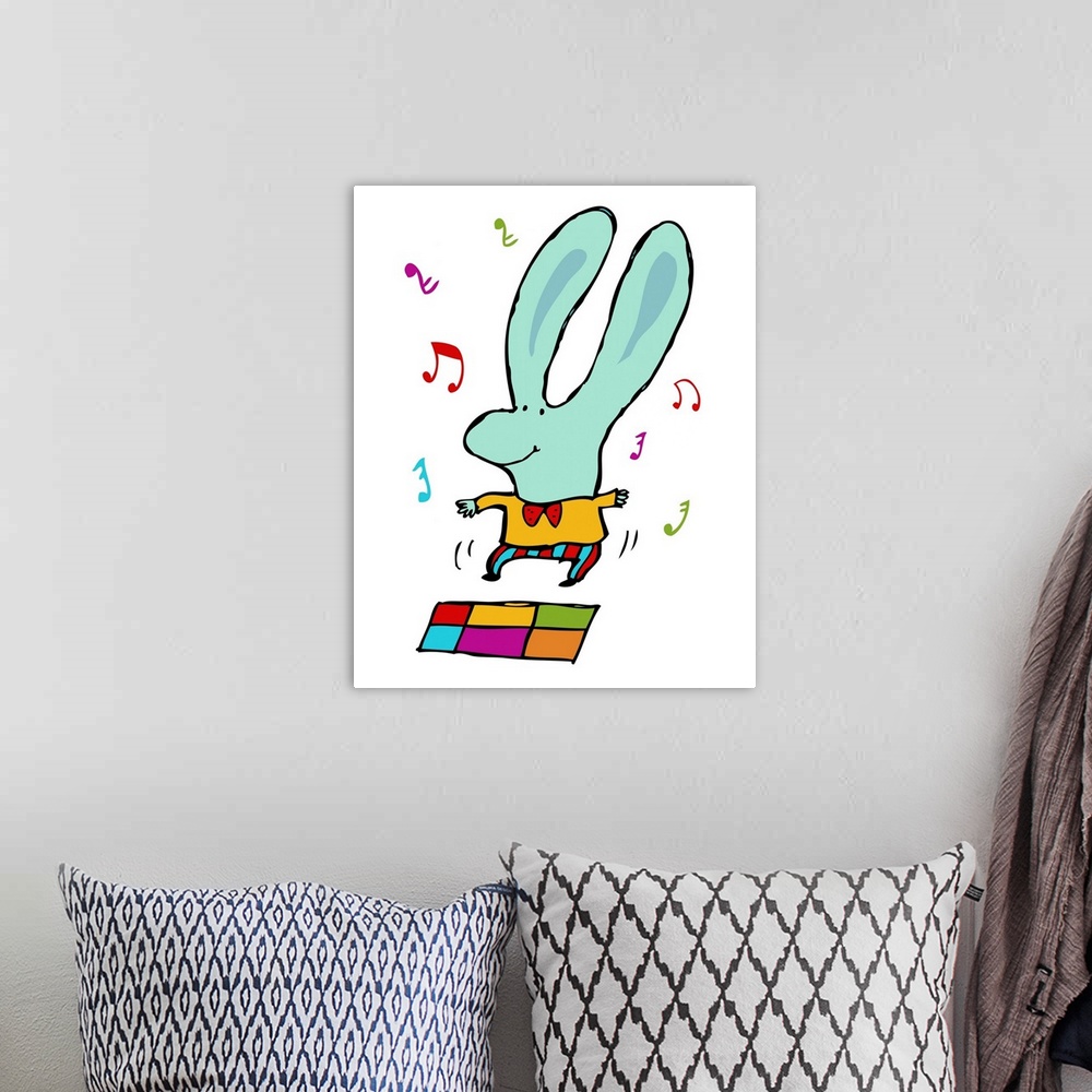 A bohemian room featuring bunny, disco, music, dance