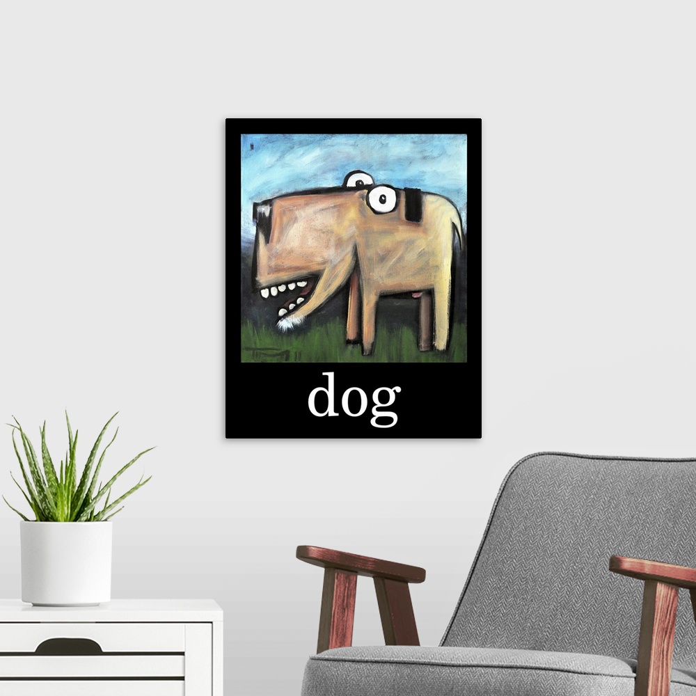 A modern room featuring Dog Poster I