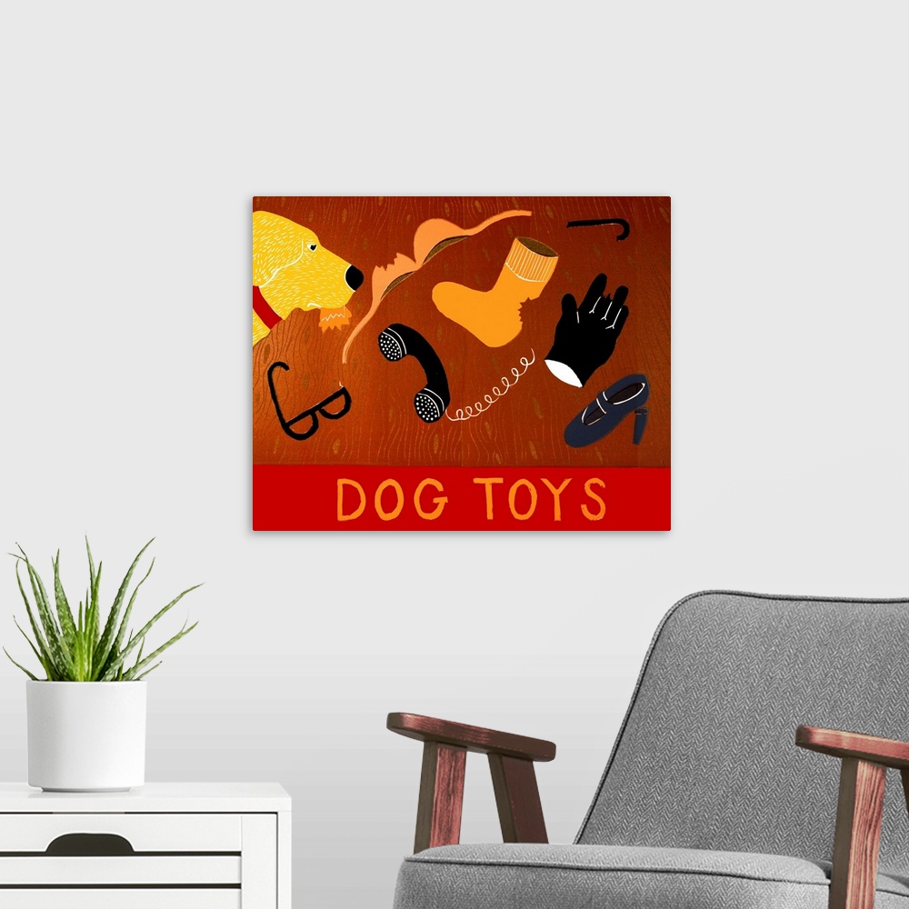 A modern room featuring Dog Toys Yellow