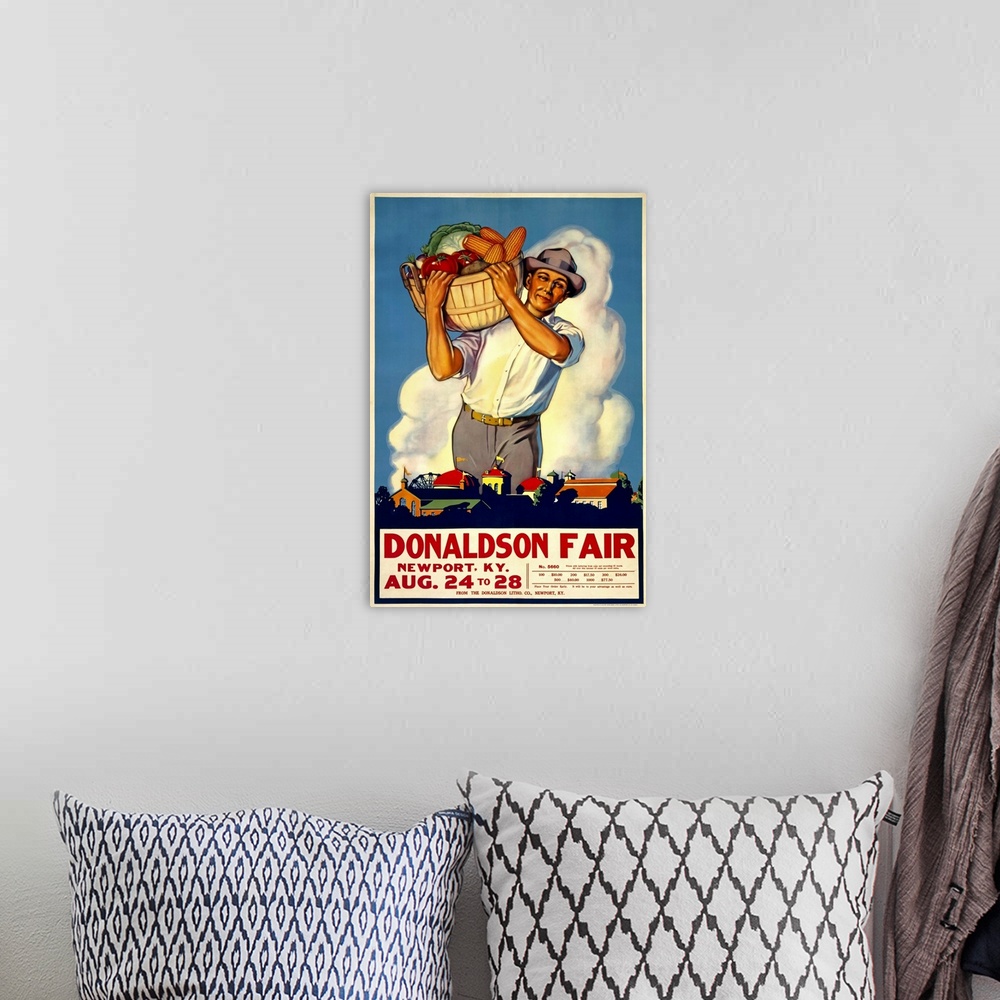 A bohemian room featuring Donaldson State Fair Poster