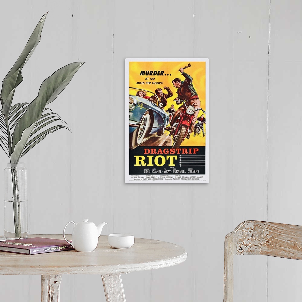 A farmhouse room featuring Movie Poster: Dragstrip Riot