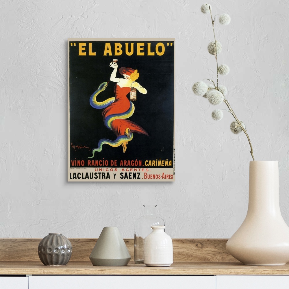 A farmhouse room featuring El Abuelo - Vintage Liquor Advertisement