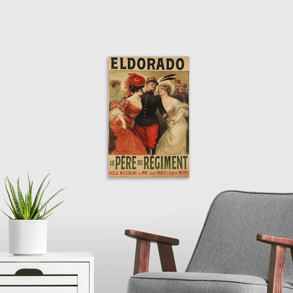 A modern room featuring El Dorado - Vintage Theatre Advertisement