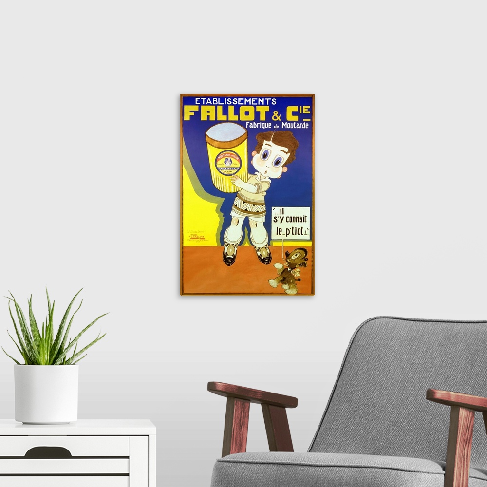 A modern room featuring Fallot et Cie. - Vintage Mustard Advertisement