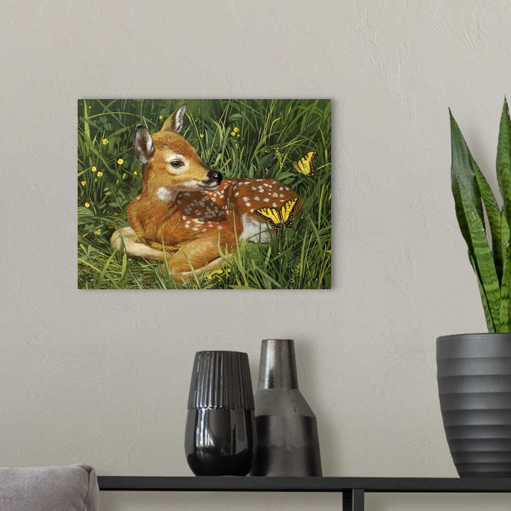 A modern room featuring Fawn