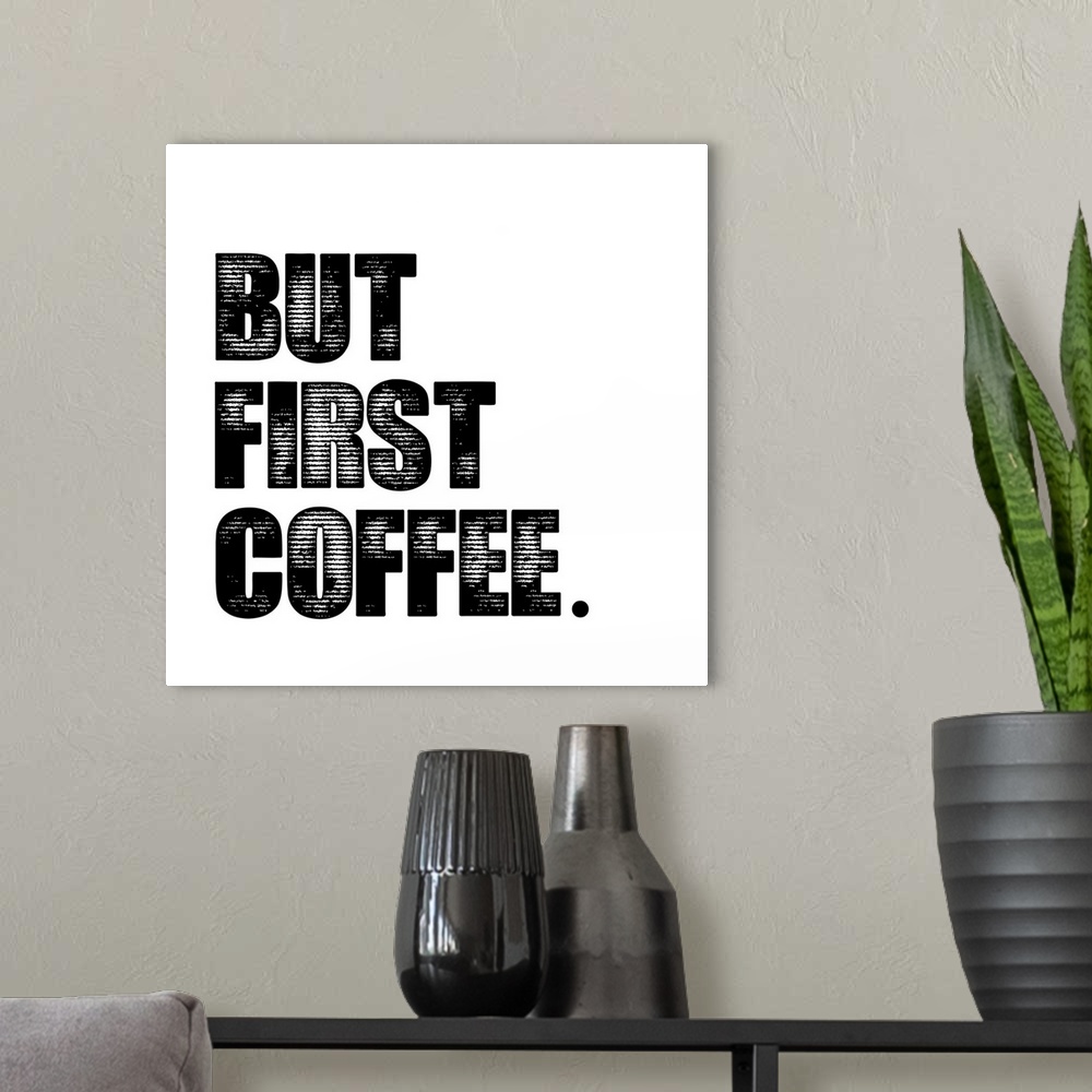 A modern room featuring First Coffee