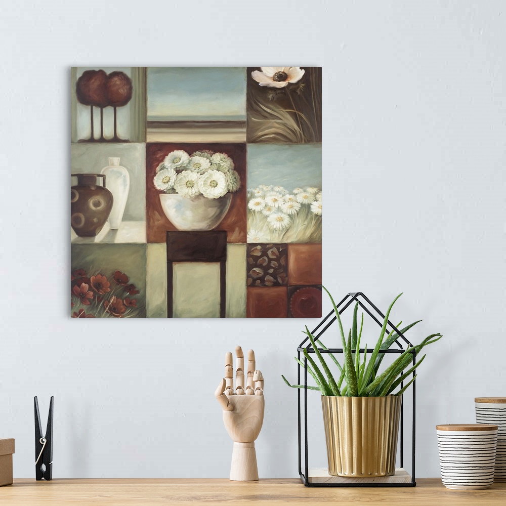 A bohemian room featuring Floral Montage I