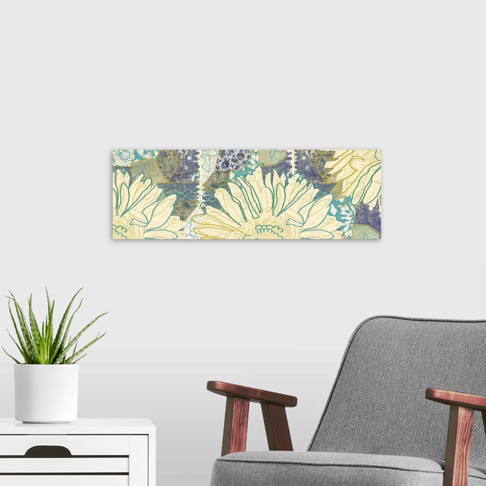 A modern room featuring flower panoramic