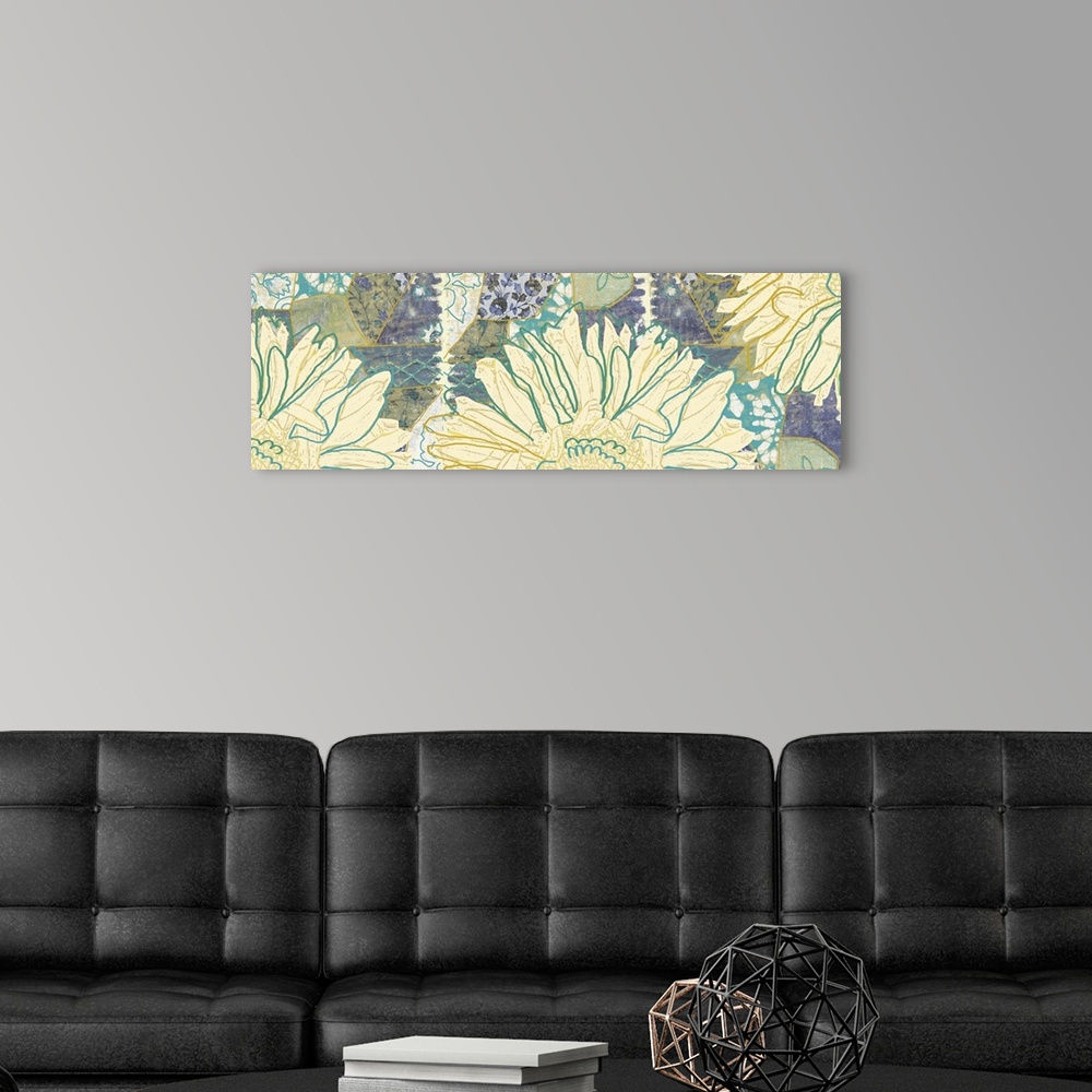 A modern room featuring flower panoramic