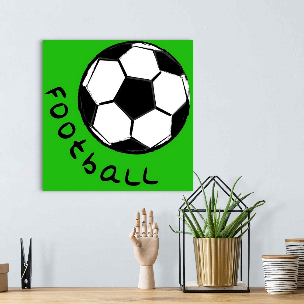 A bohemian room featuring soccerball