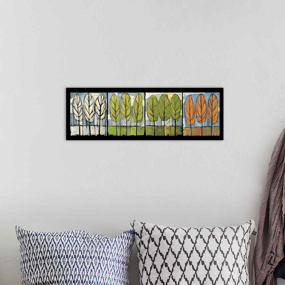 A bohemian room featuring Four Seasons Tree Series Horizontal