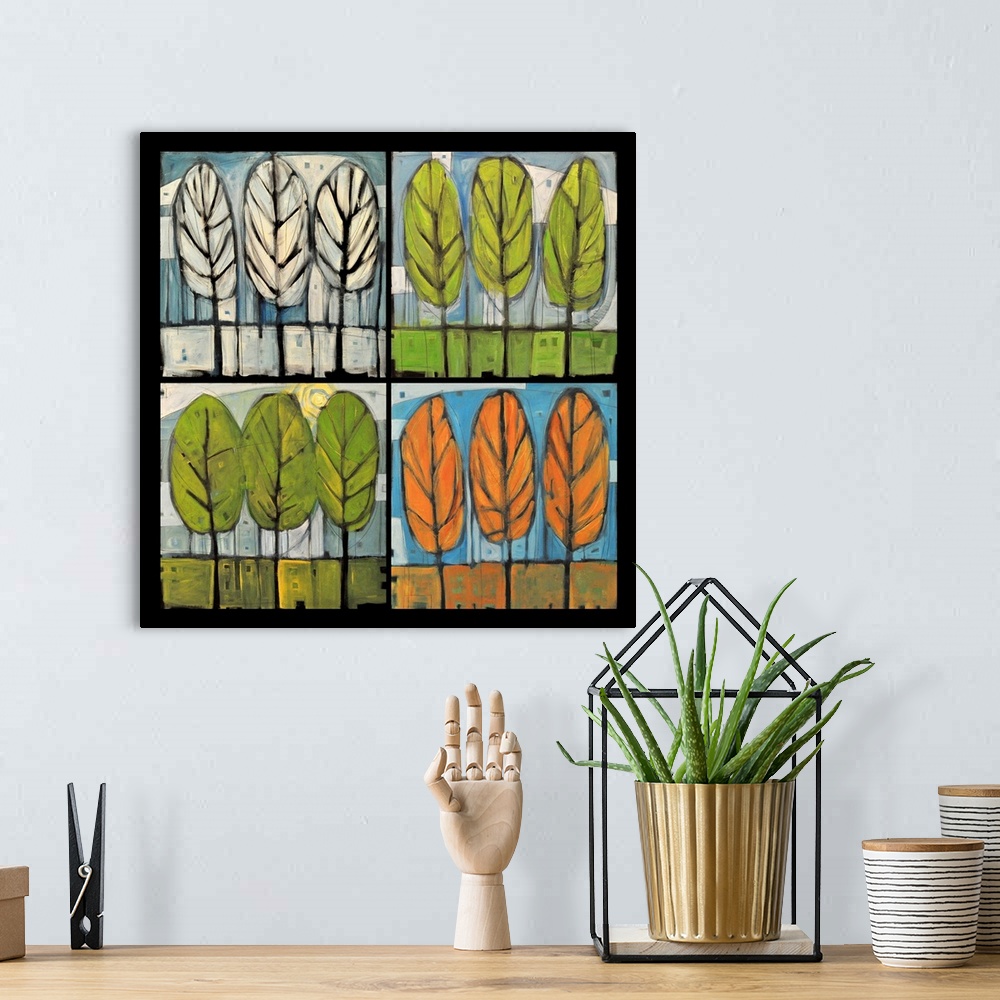 A bohemian room featuring Four Seasons Tree Series Square