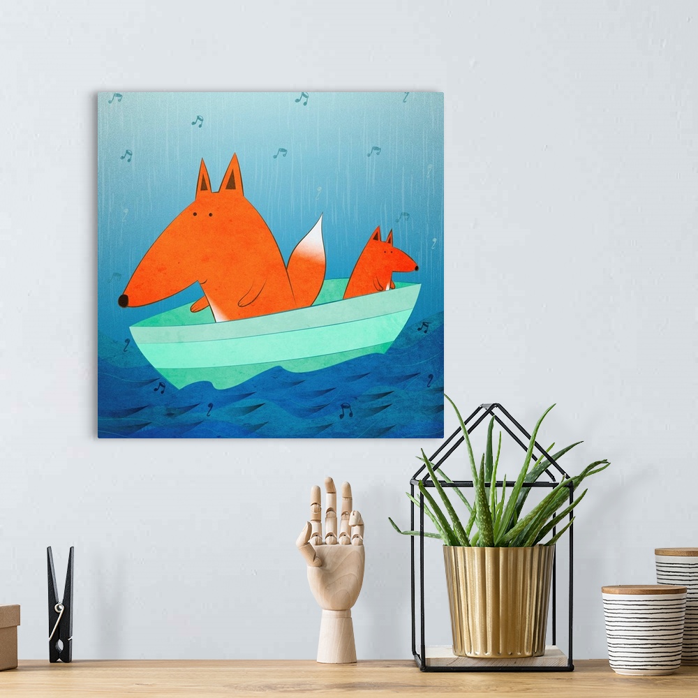 A bohemian room featuring Fox in a Boat