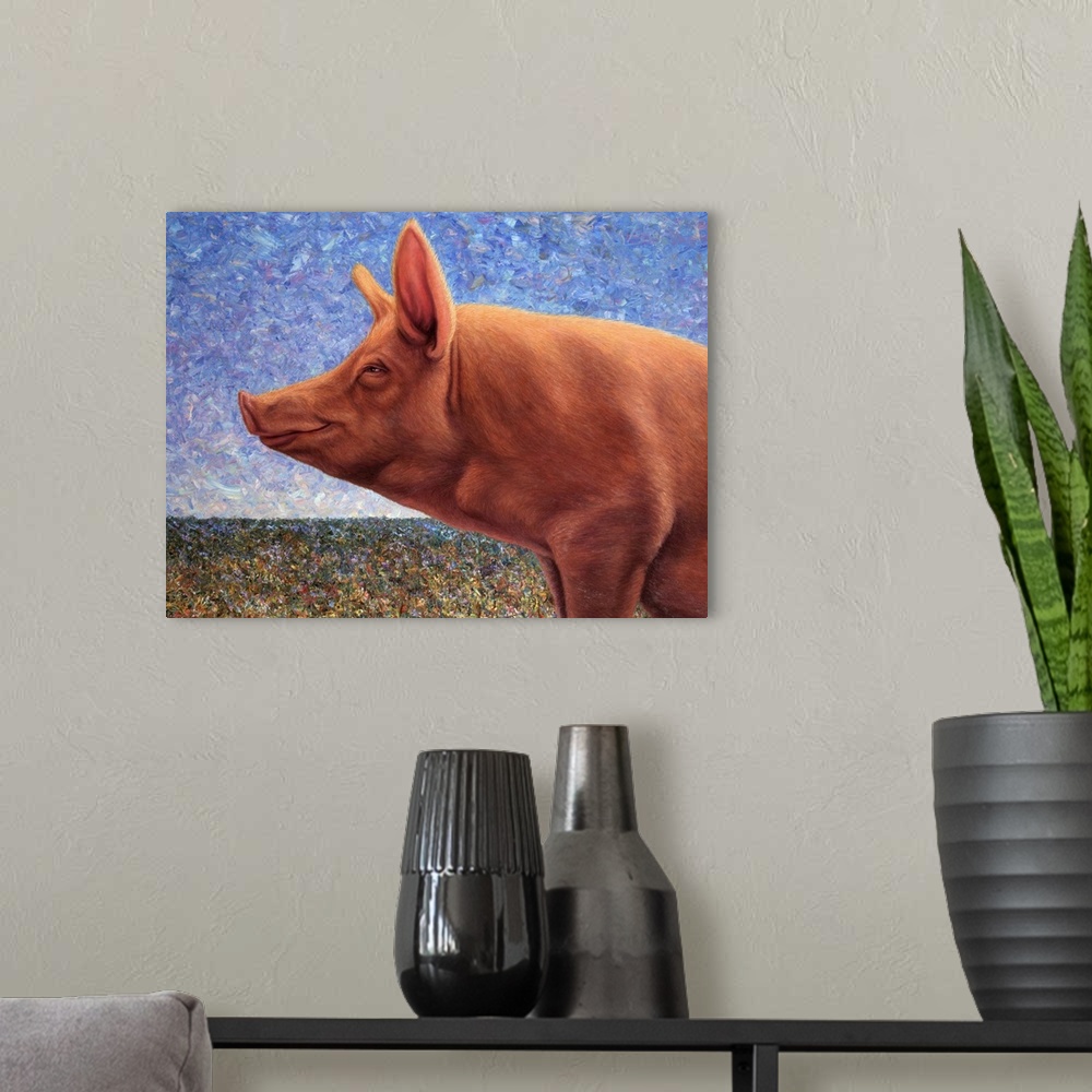 A modern room featuring Free Range Pig