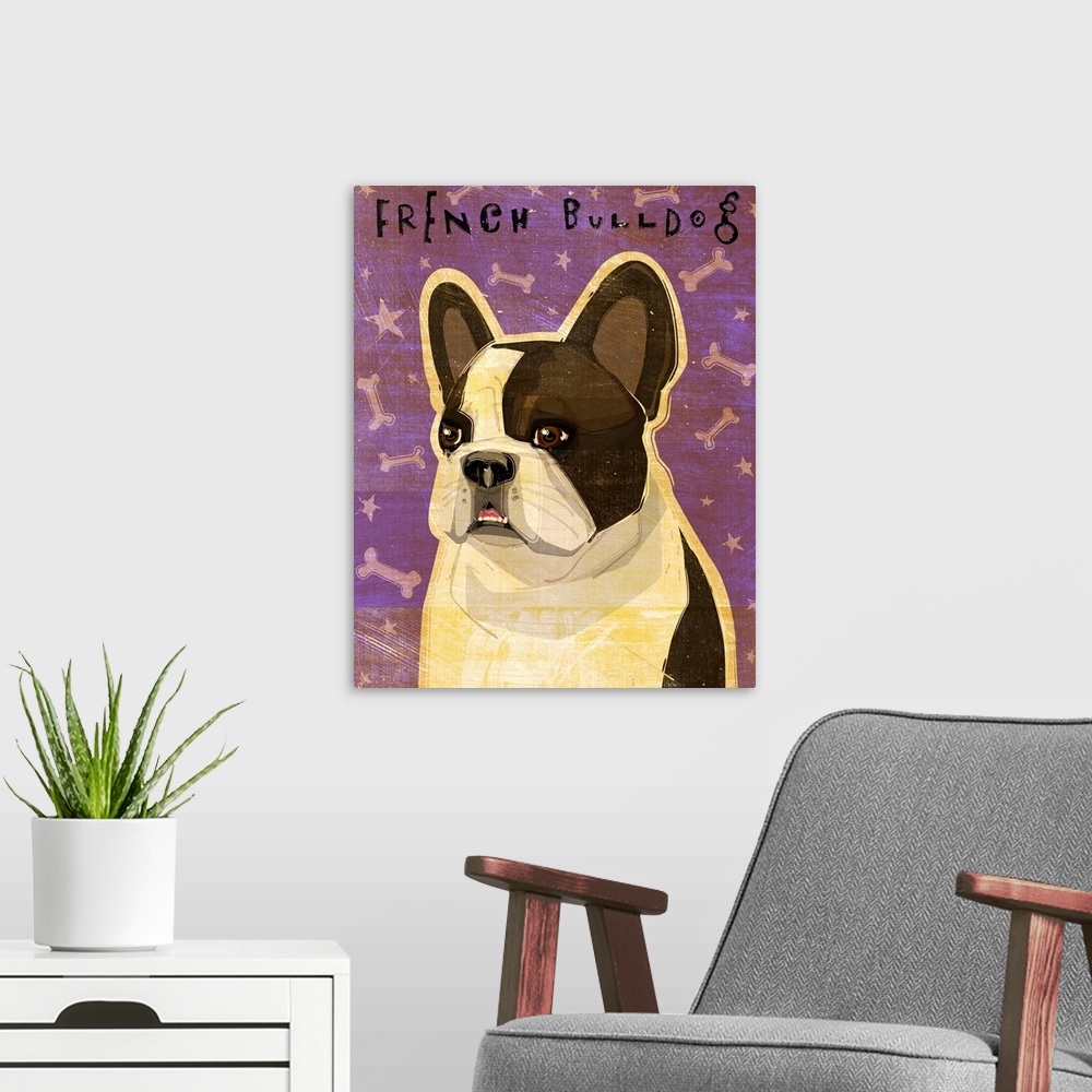 A modern room featuring French Bulldog - Whiten Brindle